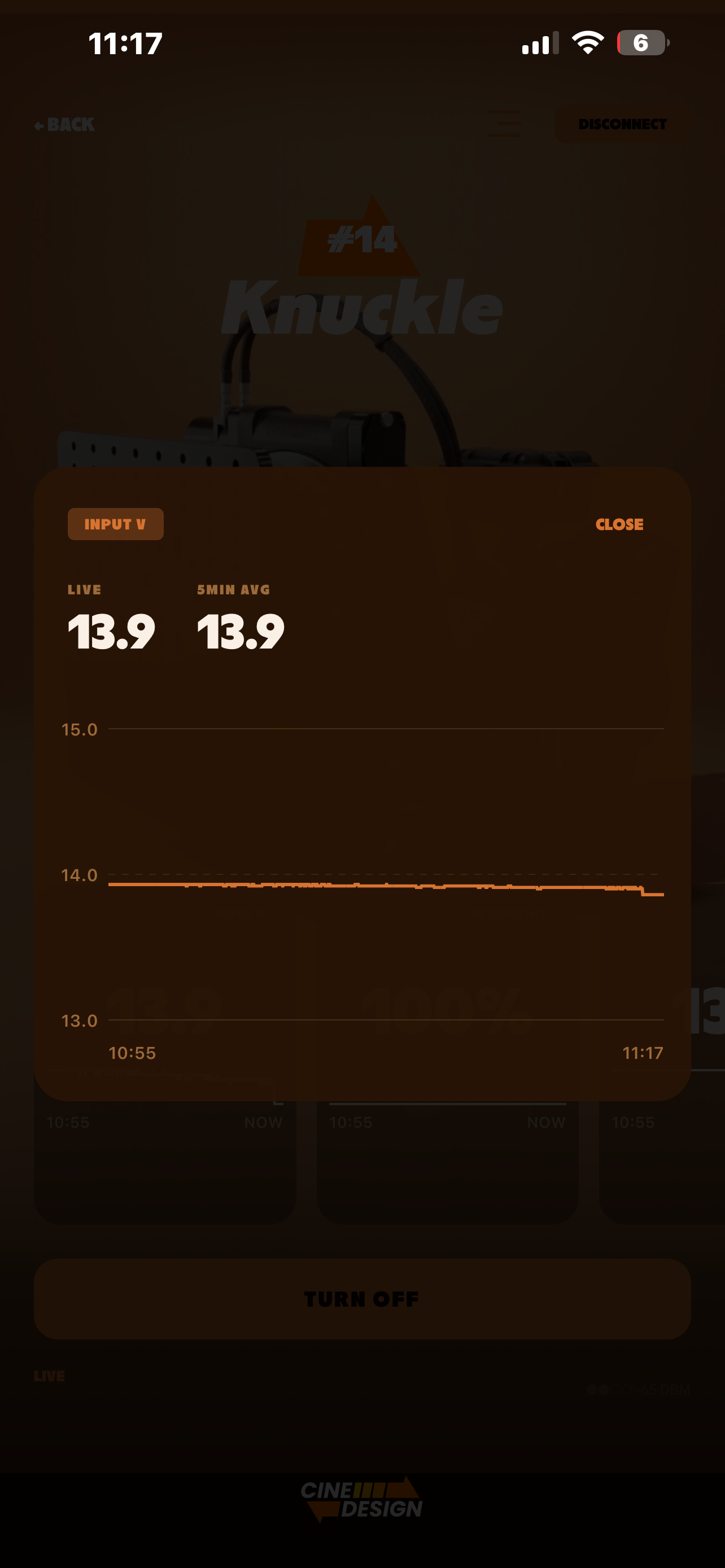 Voltage history chart